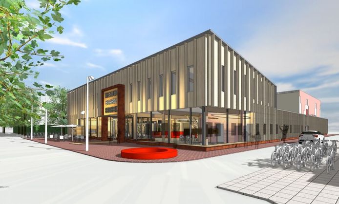 Eén van de opties voor het cultuurhuis: de nieuwbouw van theater De Speeldoos en de bibliotheek komen in één gebouw komen met de Volksuniversiteit in Baarn.