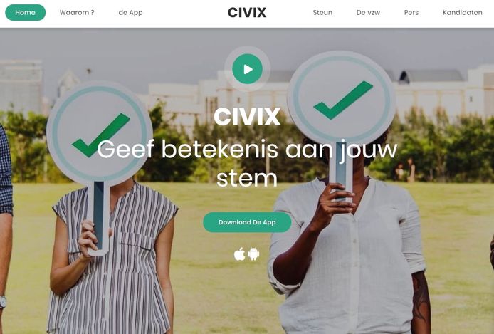Met de Civix-app kan je de verschillede politieke partijen met elkaar vergelijken.