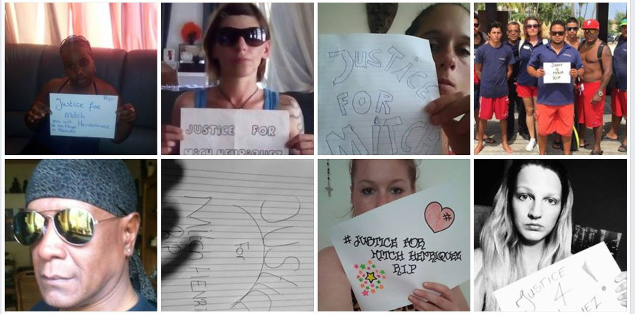 Steunbetuigingen die zijn geplaatst op de Facebookpagina Justice for Mitch Henriquez. Beeld .