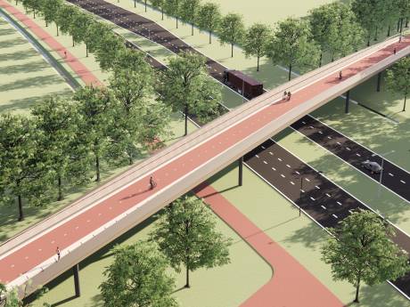 Nieuwe fietsbrug over Anthony Fokkerweg in Eindhoven