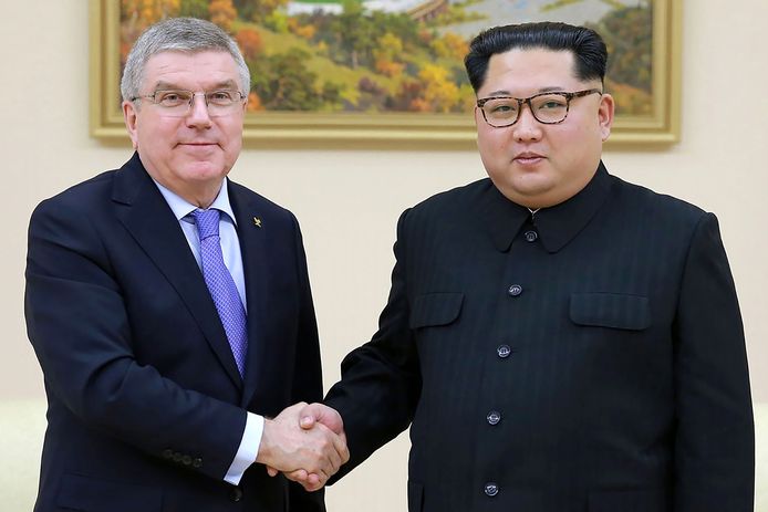Thomas Bach en Kim Jong-Un.