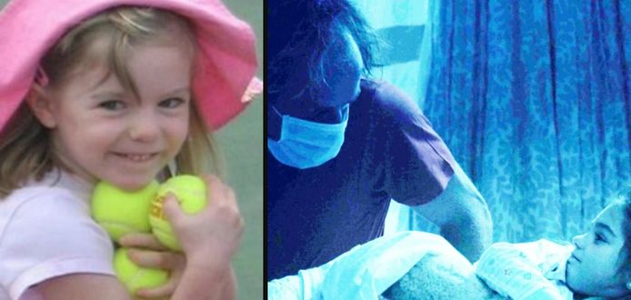 Links: Maddie McCann voor haar verdwijning. Rechts: de piste van een gemaskerde indringer kwam ook al aan bod in de Netflix-serie 'The Disappearance Of Madeleine McCann'.