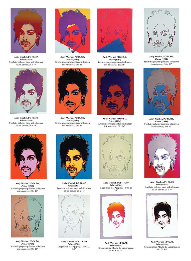 De ‘Prince Series’: zestien zeefdrukken van Andy Warhol, gebaseerd op de foto van Lynn Goldsmith.  Beeld Andy Warhol Foundation for the Visual Arts