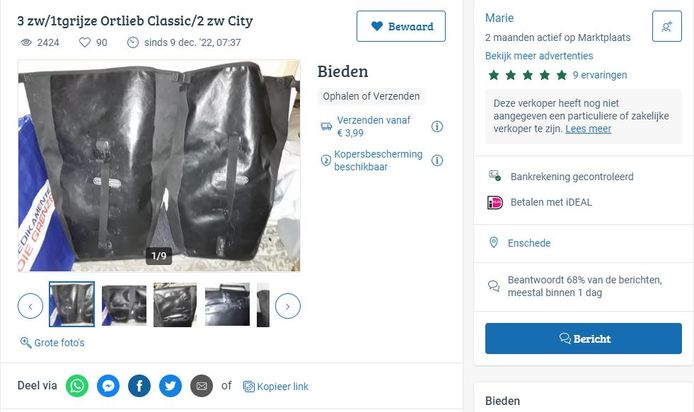 Marktplaats ortlieb fietstassen sale