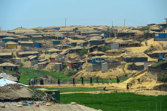 Rohingya-vluchtelingen in een kamp in Bangladesh.