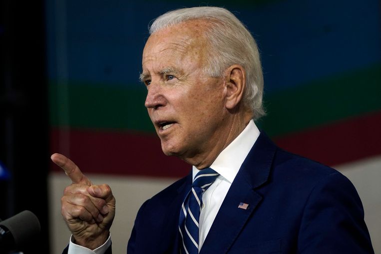 Volgens Biden hebben racisten wel geprobeerd president te worden, maar is Trump de eerste die is gekozen.  Beeld Getty Images