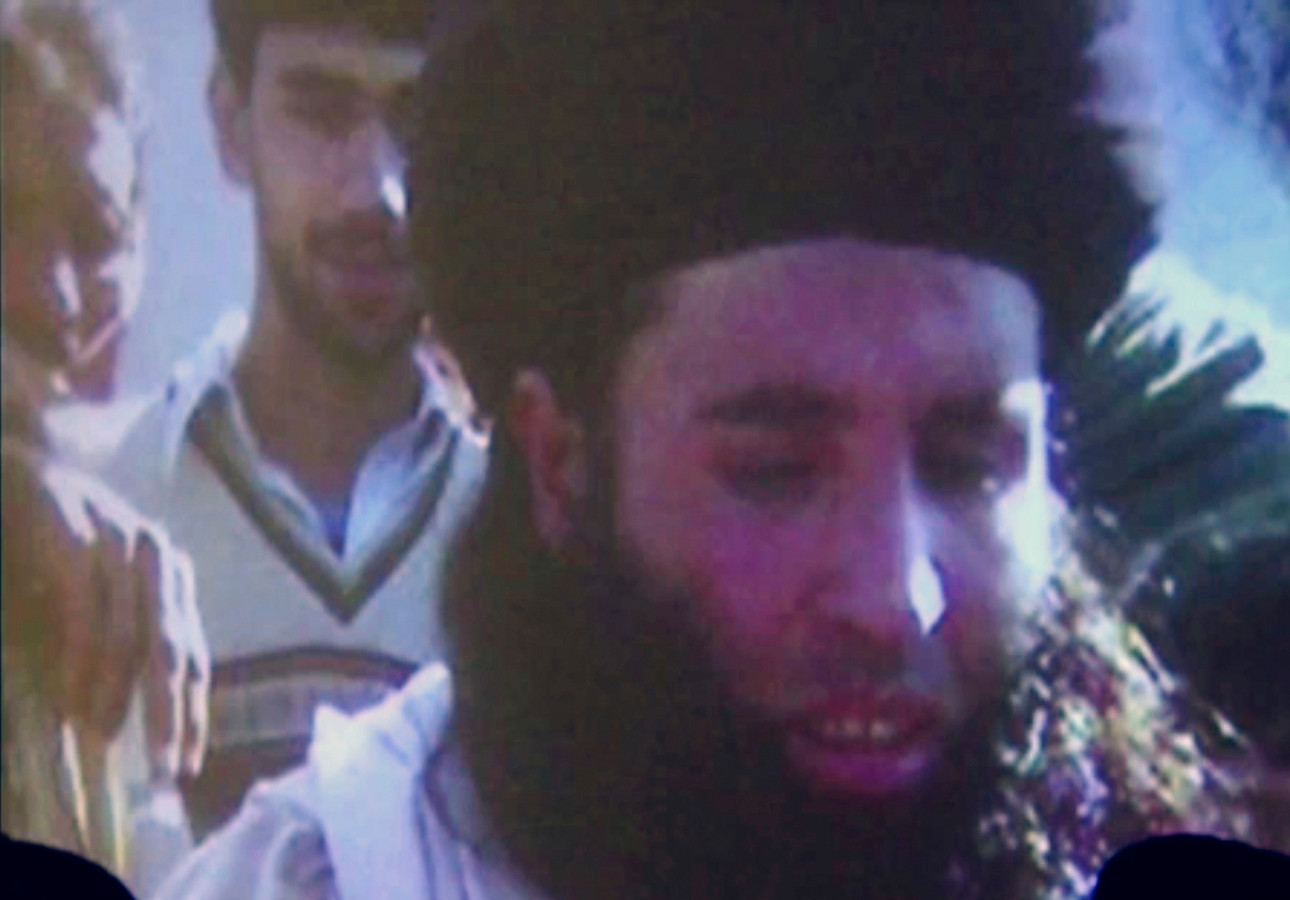 Beeld uit video-opnamen uit 2013 van Mullah Fazlullah, de talibanleider die deze week werd gedood door een drone-bombardement van de VS.