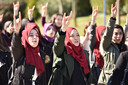 Archieffoto van protesterende studenten in Turkije.