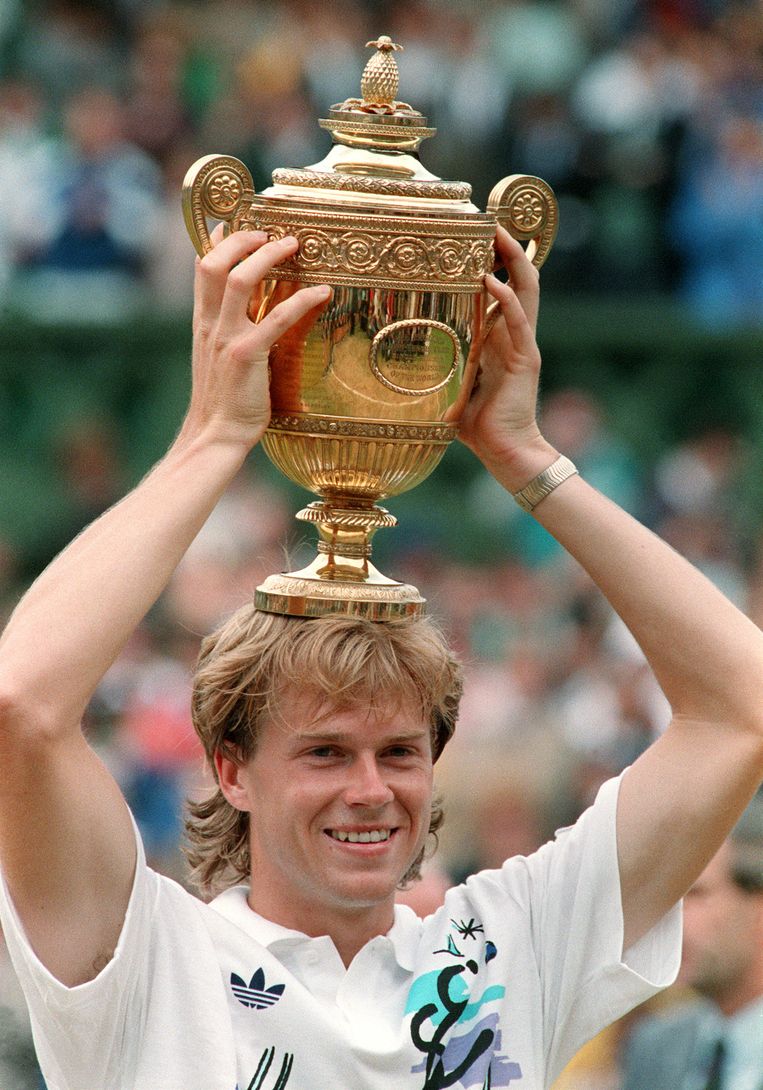 De Zweed Stefan Edberg, die in 1988 bij de mannen Wimbledon wist te winnen.  Beeld AFP