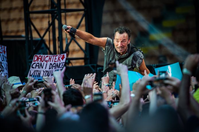 Bruce Springsteen tijdens zijn tour in 2016 in Milaan.
