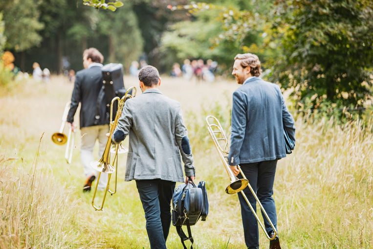 Drie leden van het Bruckner Quartet.  Beeld Foppe Schut