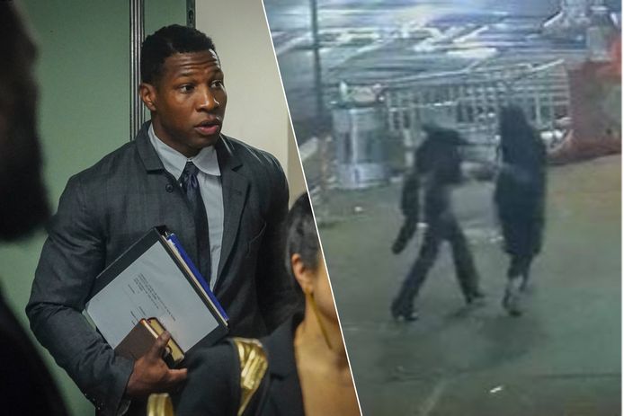 Jonathan Majors arriva in tribunale a New York all'inizio di questo mese.