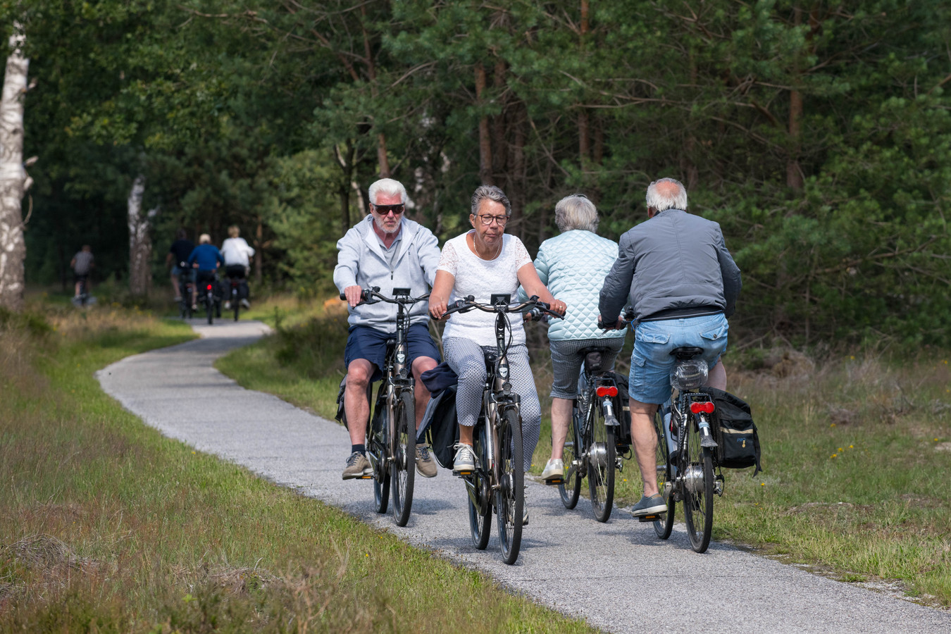 Veel fietspaden in de Veluwse bossen zijn smal: amper anderhalve meter breed. Recreatieondernemer Erik Kroon en de Fietsersbond Gelderland pleiten voor vernieuwing en verbreding van deze fietsroutes.