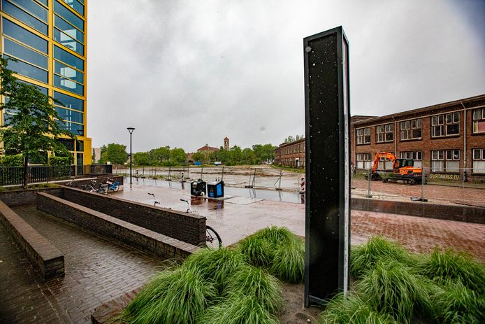 De locatie waar de Victoriatoren is gepland, vlak achter de Ventoseflat en het TAC-gebouw in directe omgeving van het Philips Stadion.
