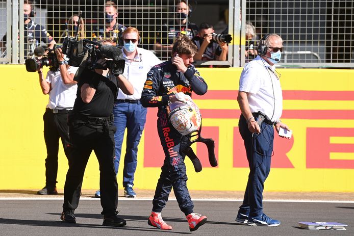 Max Verstappen na zijn crash op Monza.