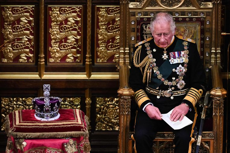 Archiefbeeld. Koning Charles III in Westminster Abbey te Londen. (10/05/22) Beeld AFP
