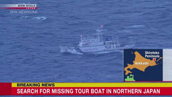 Vier opvarenden vermiste Japanse rondvaartboot uit ijskoud water opgevist