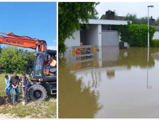 Zeven jaar nadat zondvloed Groenparkwijk onder water zette, is aanleg bufferbekken eindelijk gestart: “Buren zetten hun meubels nog steeds omhoog”