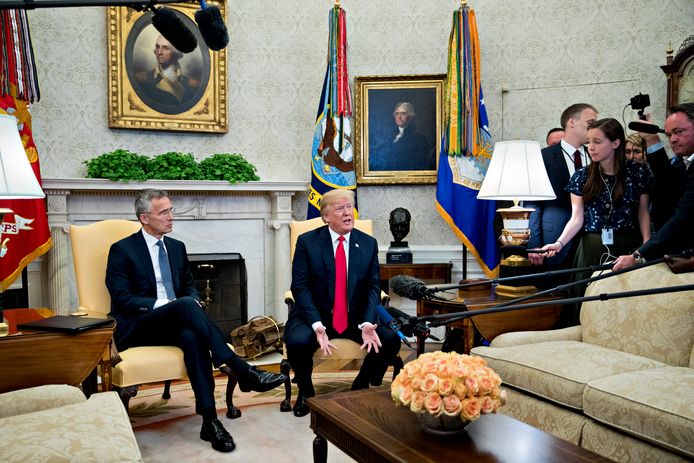 Amerikaans president Donald Trump had vandaag NAVO-secretaris-generaal Jens Stoltenberg op bezoek in het Witte Huis.