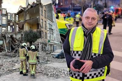 Huis van vier verdiepingen in Houba De Strooperlaan in Brussel stort in: “We gebruiken honden om zeker te zijn dat er geen slachtoffers onder het puin liggen”