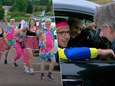 Verkeerspolitie stopt snelheidsduivel en komt in feestgedruis van Foute Party van Qmusic terecht