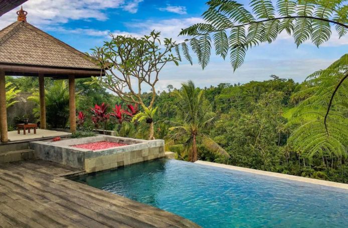 Het luxe resort in Bali.