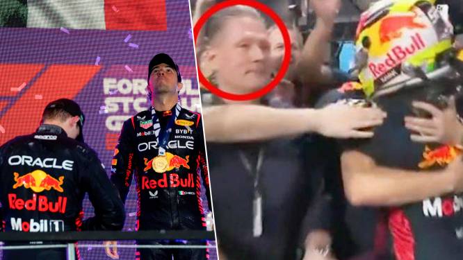 Vader Max Verstappen onder vuur nadat hij haast stoïcijns blijft tijdens euforie Red Bull en Sergio Perez