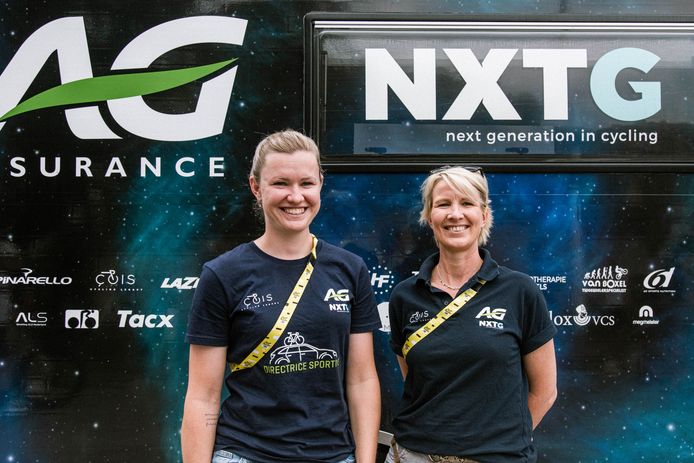 Jolien D’Hoore en Natascha Knaven, leading ladies bij het toen nog piepjonge opleidingsteam AG Insurance-NXTG.
