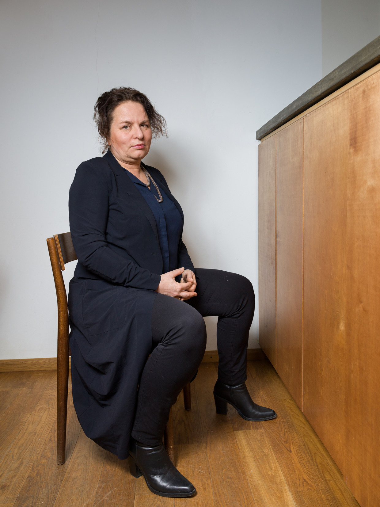 Marleen Stikker in haar huis in Amsterdam. Beeld Ivo van der Bent