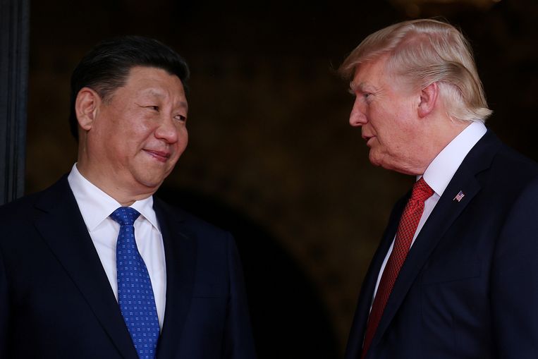 De Chinese president Xi Jinping en de Amerikaanse president Donald Trump.  Beeld REUTERS