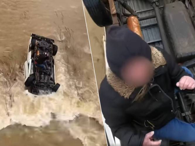 KIJK. Zware overstromingen in Californië: vrouw brengt 15 uur door op omgekantelde wagen in ondergelopen straat