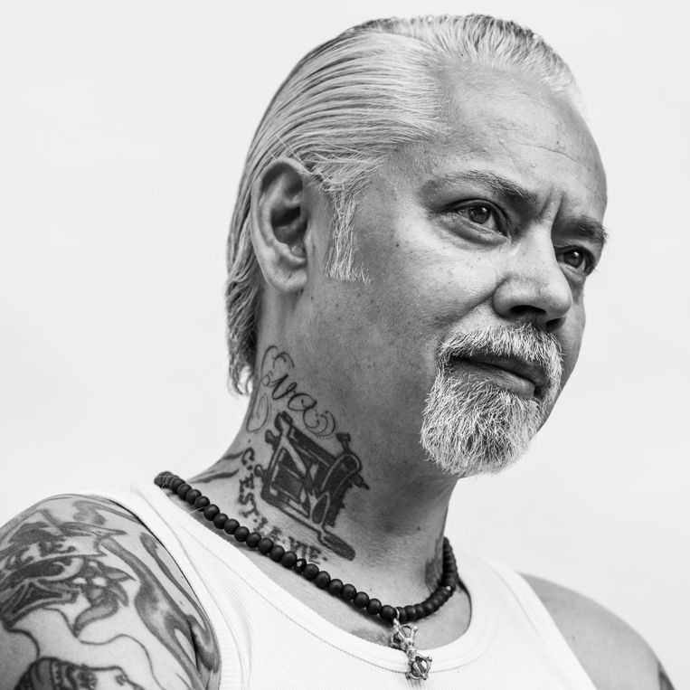 'Ik vind het mooier als je ziet dat een tattoo oud is. Dat is geschiedenis.' Beeld Frank Ruiter / de Volkskrant