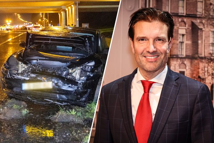Acteur Bas Muijs raakte donderdagavond betrokken bij een flink auto-ongeluk op de A4.