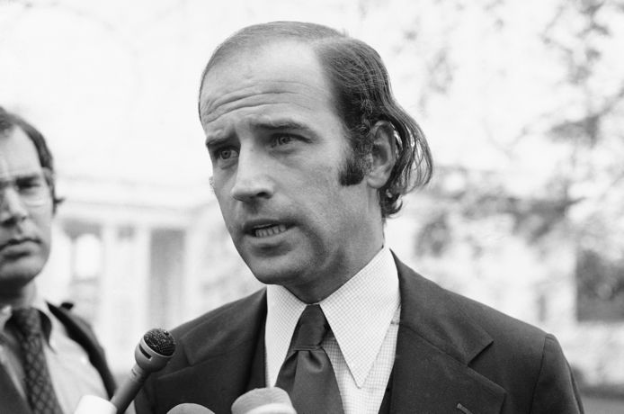 Joe Biden als senator voor de staat Delaware, foto uit 1972.