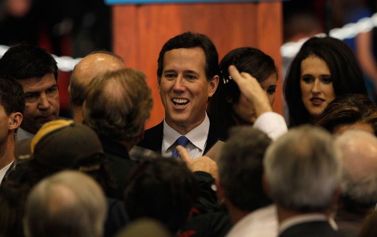 Rick Santorum had een goede avond. Beeld afp