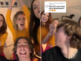 KIJK. Internationale TikTokker die K3-muziek beluistert en becommentarieert, ontmoet Hanne, Marthe en Julia