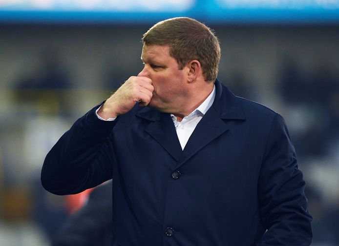 Hein Vanhaezebrouck na de verloren wedstrijd op Cercle Brugge (2-1) waarna hij ontslagen werd.