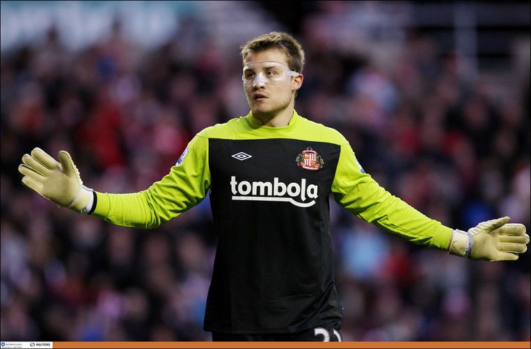 Mignolet bij Sunderland.
 Beeld Photo News