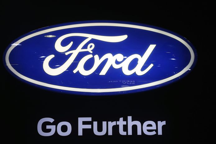 Ford logo pictured during the 96th edition of the Brussels Motor Show, at Brussels Expo, on Sunday 14 January 2018, in Brussels. BELGA PHOTO NICOLAS MAETERLINCK