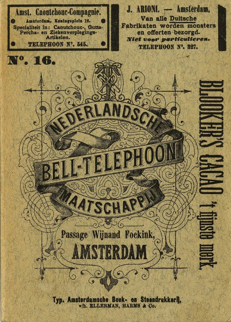 De telefoongids in 1891 met reclame Beeld NBTM