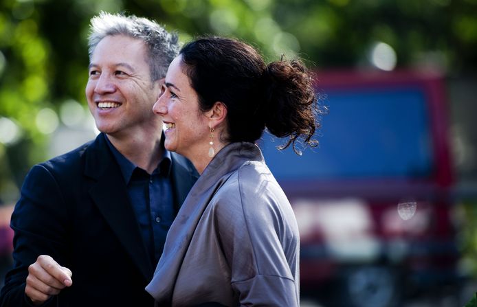 Femke Halsema met haar partner, regisseur Robert Oey.