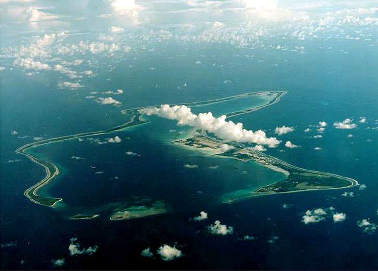 Diego Garcia, het grootste eiland van het Chagos-archipel Beeld REUTERS