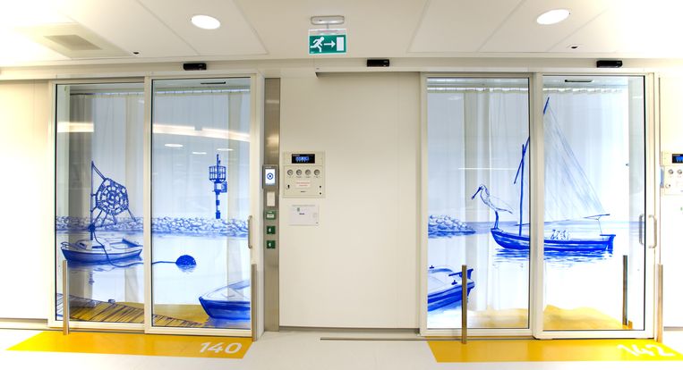 De buitenkant van kamers van de vernieuwde afdeling Intensive Care Kinderen (ICK) van het Emma Kinderziekenhuis AMC. Beeld anp