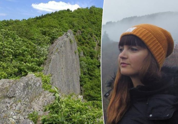 Zoë Snoeks viel van een rots in de Ardennen.