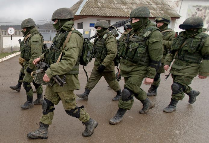 Pro-Russische soldaten nabij de krim.