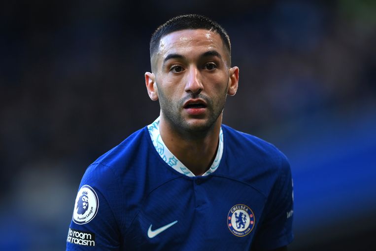 Hakim Ziyech gaat het Chelsea-shirt waarschijnlijk verruilen voor dat van Paris Saint-Germain. Beeld Getty Images