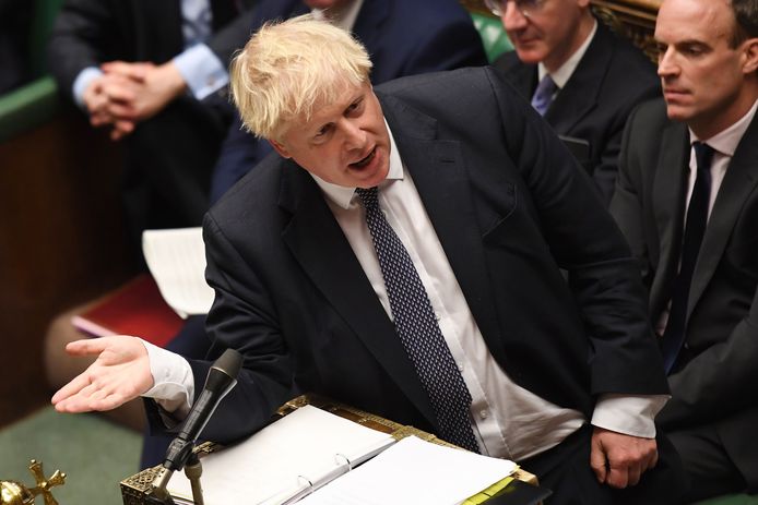 Boris Johnson in het Britse Lagerhuis.