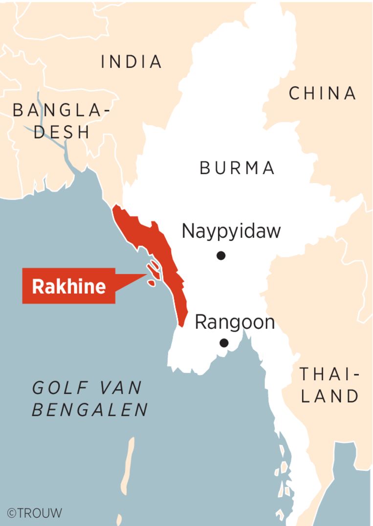 De regio Rakhine, in het westen van Burma  Beeld Brechtje Rood