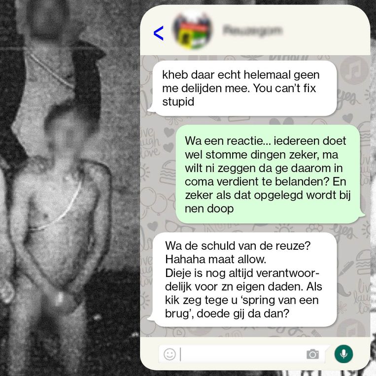 Een deel van de berichten in de chats van Reuzegom. Foto ter illustratie, geen screenshot. Beeld Humo