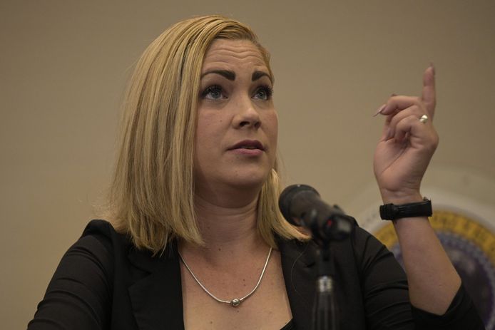 Mavys Alvarez tijdens de persconferentie in Buenos Aires.